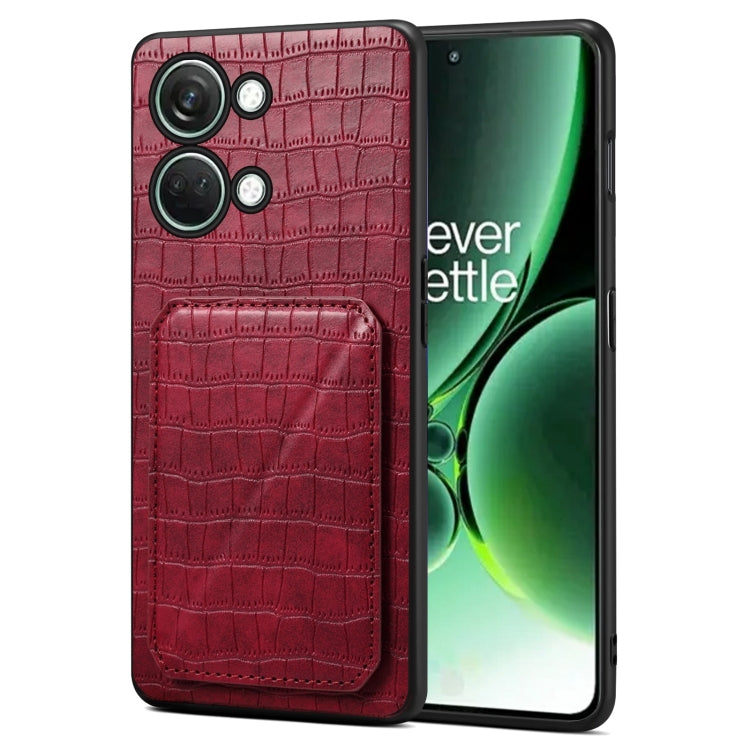 Denior Imitation Crocodile Leather Back Phone Case with Holder