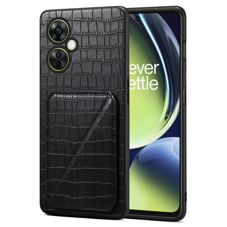 Denior Imitation Crocodile Leather Back Phone Case with Holder