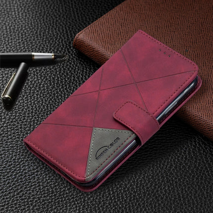 Rhombus Texture Magnetic Buckle Horizontal Flip Leather Case with Holder & Card Slots & Wallet & Photo Frame, For iPhone 11, For Huawei Y5p, For Samsung Galaxy A51