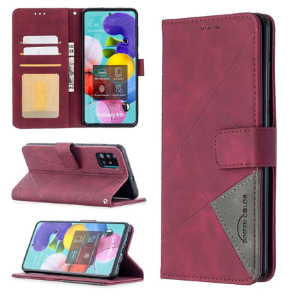 Rhombus Texture Magnetic Buckle Horizontal Flip Leather Case with Holder & Card Slots & Wallet & Photo Frame, For iPhone 11, For Huawei Y5p, For Samsung Galaxy A51