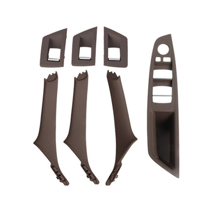 For BMW F10 / F18 5 Series 7pcs Car Inside Doors Handle Pull Trim Cover, 51417225874, Right Driving(Black), Right Driving(Beige Yellow), Right Driving(Beige White), Right Driving(Grey), Right Driving(Wine Red), Right Driving(Mocha Color)