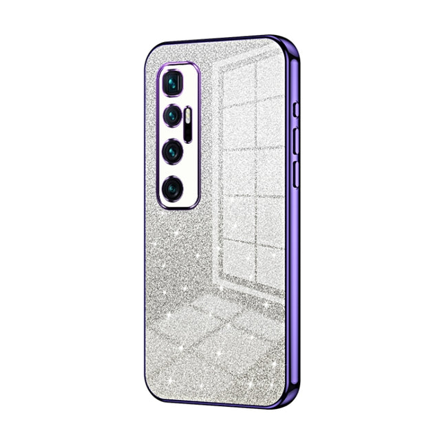 Gradient Glitter Powder Electroplated Phone Case, For Xiaomi Mi 10 Ultra, For Xiaomi Mi 10 Pro 5G, For Xiaomi Mi 10 5G