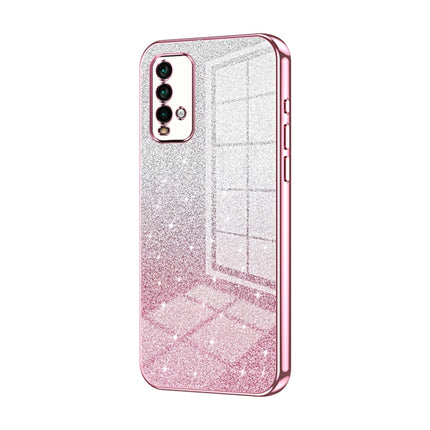 Gradient Glitter Powder Electroplated Phone Case, For Xiaomi Redmi Note 9 5G / Note 9T, For Xiaomi Redmi Note 9 Pro 5G/Mi 10T Lite, For Xiaomi Redmi Note 9 4G
