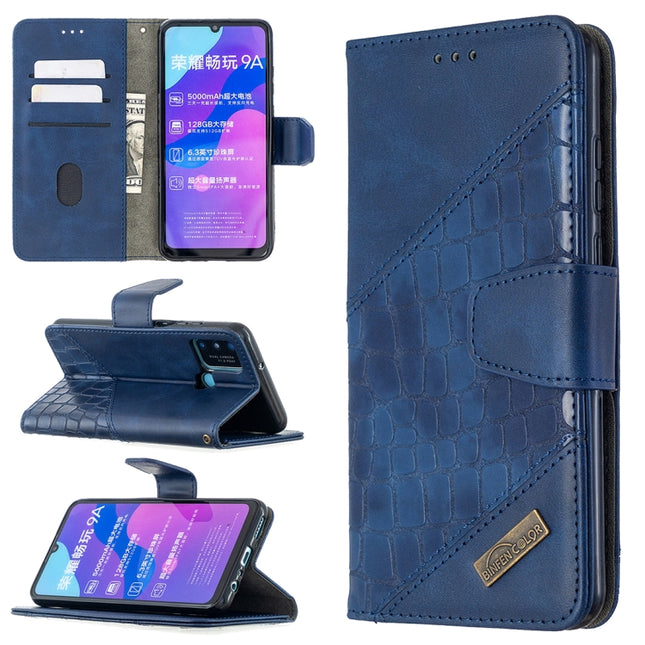 Matching Color Crocodile Texture Horizontal Flip PU Leather Case with Holder & Card Slots & Wallet, For Huawei Honor 9A, For Huawei Honor 9X Lite