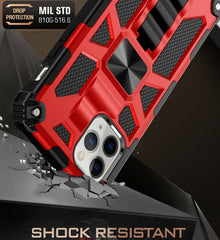 Armor Stoßfeste TPU + PC Magnetische Schutzhülle mit Halterung, Für iPhone 12 mini, Für iPhone 12 / 12 Pro, Für iPhone 12 Pro Max
