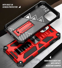 Armor Stoßfeste TPU + PC Magnetische Schutzhülle mit Halterung, Für iPhone 12 mini, Für iPhone 12 / 12 Pro, Für iPhone 12 Pro Max