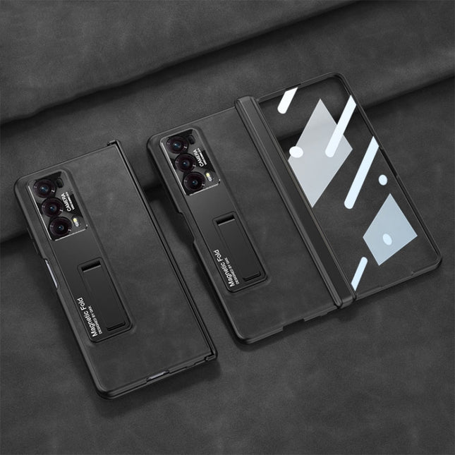 GKK Integrated Frosted Fold Hinge Leather Phone Case with Holder