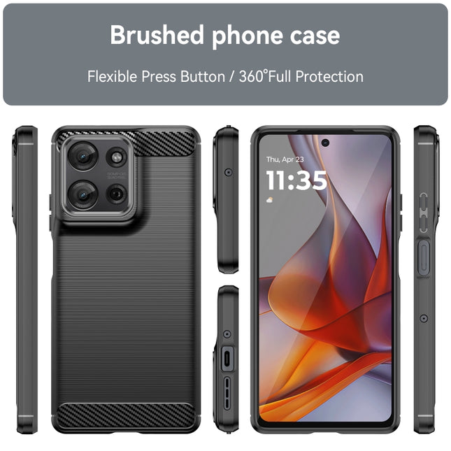 Carbon Fiber Brushed Texture TPU Phone Case, For Motorola Moto G75 5G, For Motorola Moto S50, For Motorola Moto G35 5G, For Motorola Moto G55 5G, For Motorola Edge 50, For Motorola Edge 50 Neo, For Motorola S50 Neo, For Motorola Moto G85