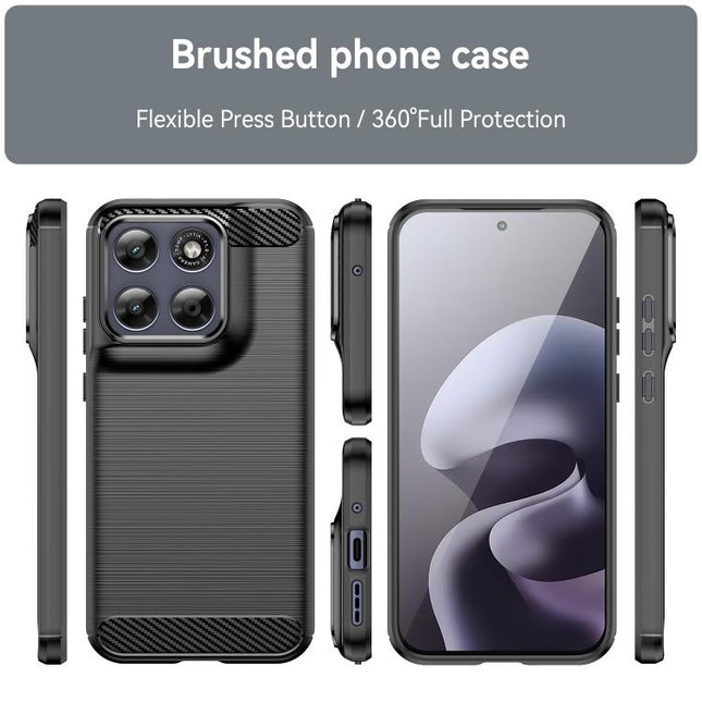 Carbon Fiber Brushed Texture TPU Phone Case, For Motorola Moto G Max / G87 / G77 5G, For Motorola Edge 70 Max, For Motorola Moto G47 5G, For Motorola Moto G37 Power 5G, For Motorola Moto G37 5G, For Motorola Edge 70 Fusion+ 5G                          ...