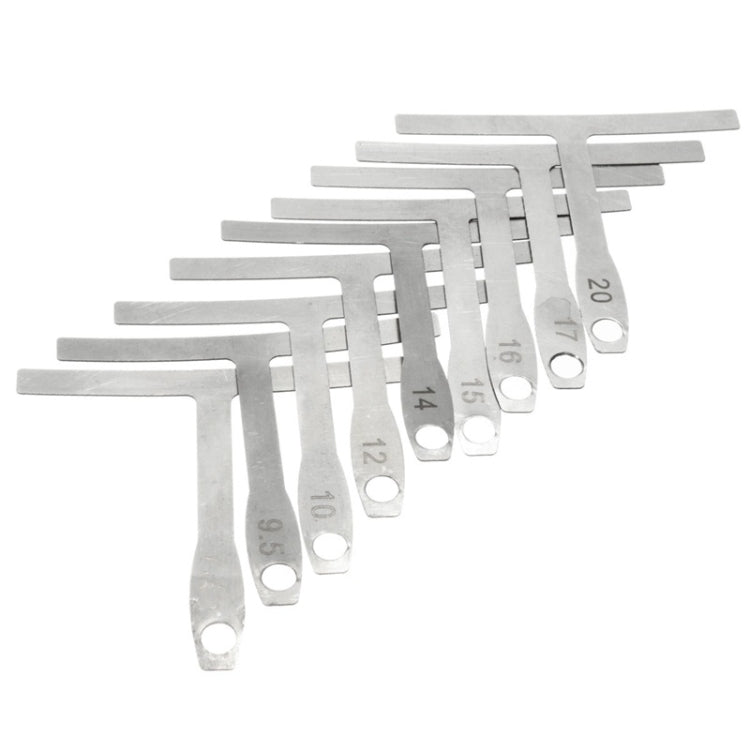 9 in 1 Guitar T-shaped ruler, Neck Fingerboard, Frets Radian, String Yard Radian, Adjustable Measuring Caliper