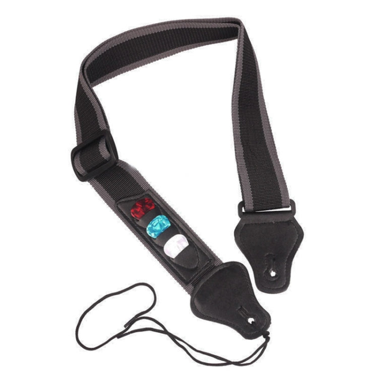 Folk Electric Acoustic Guitar Strap with 3 Picks, Random Color, Guitar Strap