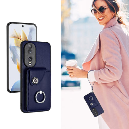 Organ Card Bag Ring Holder PU Phone Case with Lanyard, For Honor 90, For Honor X8a, For Honor X9a/Magic5 Lite
