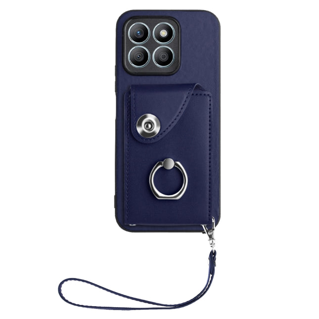 Organ Card Bag Ring Holder PU Phone Case with Lanyard, For Honor X8b 4G Global, For Honor X9b / Magic6 Lite, For Honor X6a Global, For Honor 90 Lite/X50i