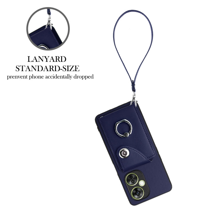 Organ Card Bag Ring Holder PU Phone Case with Lanyard, For OnePlus Nord CE 3 Lite