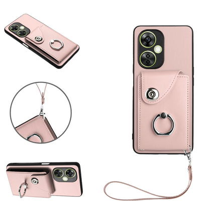 Organ Card Bag Ring Holder PU Phone Case with Lanyard, For OnePlus Nord CE 3 Lite