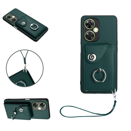 Organ Card Bag Ring Holder PU Phone Case with Lanyard, For OnePlus Nord CE 3 Lite