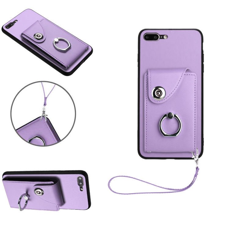 Organ Card Bag Ring Holder PU Phone Case with Lanyard