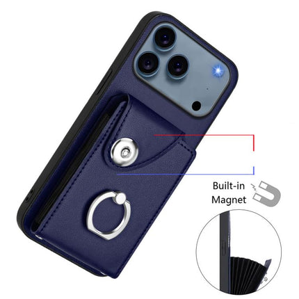 Organ Card Bag Ring Holder PU Phone Case with Lanyard