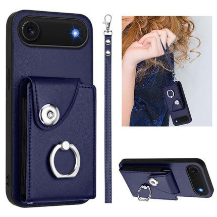 Organ Card Bag Ring Holder PU Phone Case with Lanyard