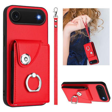 Organ Card Bag Ring Holder PU Phone Case with Lanyard
