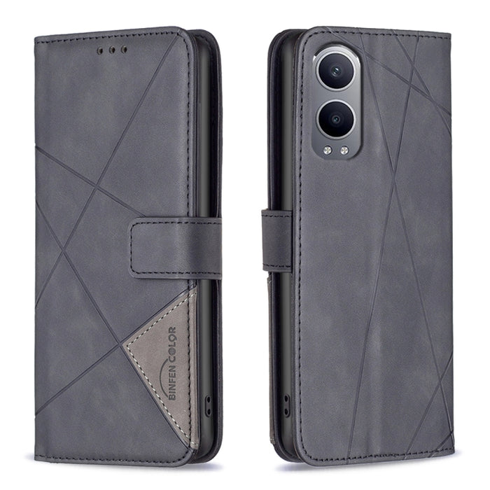 BF05 Magnetic Buckle Rhombus Texture Leather Phone Case, For OnePlus 12 5G