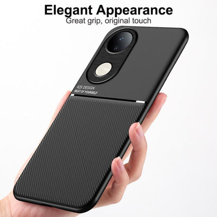 Classic Tilt Strip Grain Magnetic PC Hybrid TPU Phone Case, For vivo S20 Pro, For vivo X200, For vivo X200 Pro mini, For vivo X200 Pro, For vivo Y300 Pro, For vivo V40 Lite