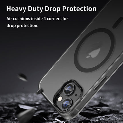 MagSafe Frosted Translucent TPU + PC Full Coverage Phone Case, For iPhone 15, For iPhone 14 Plus
