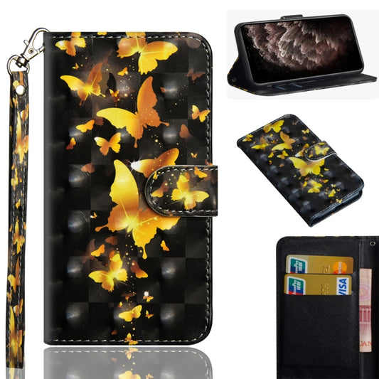 Funda de piel sintética y TPU con tapa horizontal con diseño de pintura en 3D, con soporte, ranuras para tarjetas, billetera y cordón, para iPhone 11 Pro Max, para iPhone 11 Pro, para iPhone 11