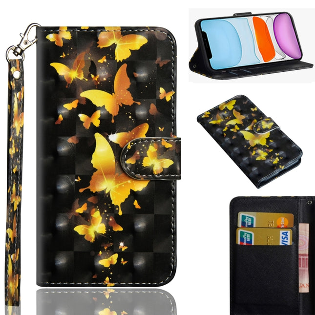 3D Painting Pattern Horizontal Flip TPU + PU Leather Case with Holder & Card Slots & Wallet & Lanyard, For iPhone 11, For iPhone SE 2022 / SE 2020 / 8 / 7