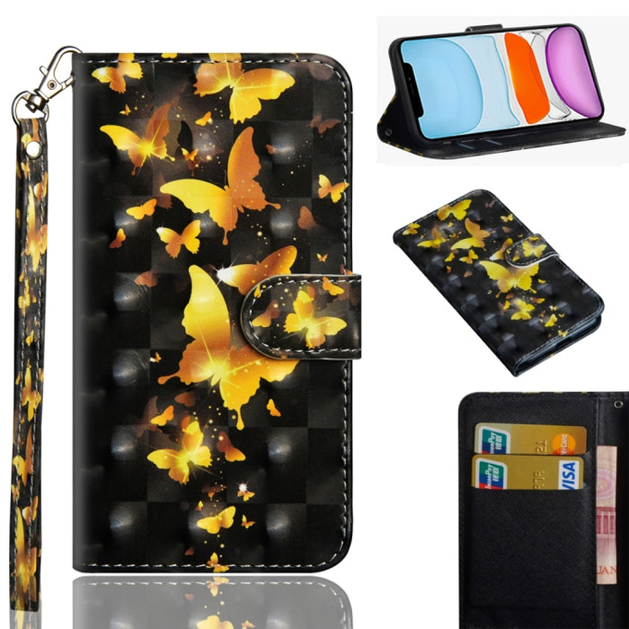 Funda de piel sintética y TPU con tapa horizontal con diseño de pintura en 3D, con soporte, ranuras para tarjetas, billetera y cordón, para iPhone SE 2022/SE 2020/8/7