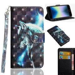 3D Painting Pattern Horizontal Flip TPU + PU Leather Case with Holder & Card Slots & Wallet & Lanyard, For iPhone SE 2022 / SE 2020 / 8 / 7