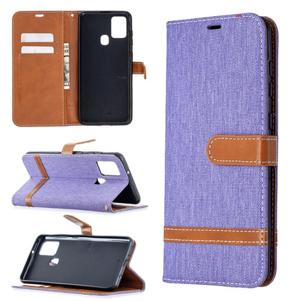 Matching Denim Texture Horizontal Flip PU Leather Case with Holder & Card Slots & Wallet & Lanyard, For Samsung Galaxy A21s