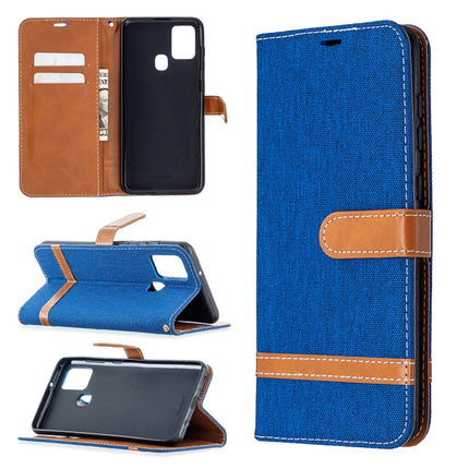 Matching Denim Texture Horizontal Flip PU Leather Case with Holder & Card Slots & Wallet & Lanyard, For Samsung Galaxy A21s