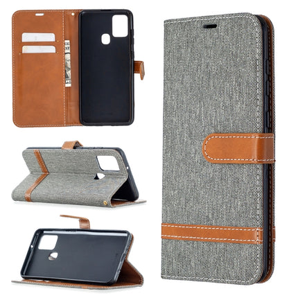 Matching Denim Texture Horizontal Flip PU Leather Case with Holder & Card Slots & Wallet & Lanyard, For Samsung Galaxy A21s