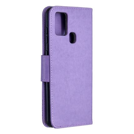 Embossing Two Butterflies Pattern Horizontal Flip PU Leather Case with Holder & Card Slot & Wallet & Lanyard, For Samsung Galaxy A21s