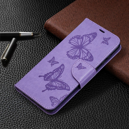 Embossing Two Butterflies Pattern Horizontal Flip PU Leather Case with Holder & Card Slot & Wallet & Lanyard, For Samsung Galaxy A21s
