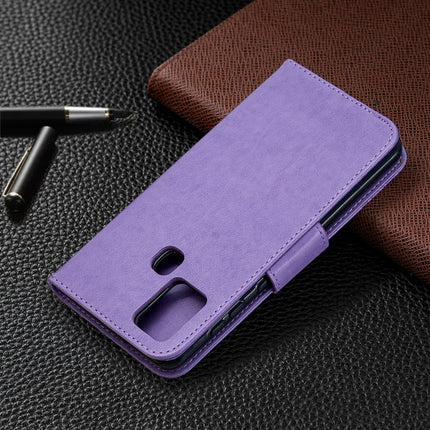 Embossing Two Butterflies Pattern Horizontal Flip PU Leather Case with Holder & Card Slot & Wallet & Lanyard, For Samsung Galaxy A21s