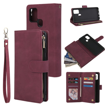 Multifunctional Horizontal Flip Leather Case, with Card Slot & Holder & Zipper Wallet & Photo Frame, For Samsung Galaxy A21s