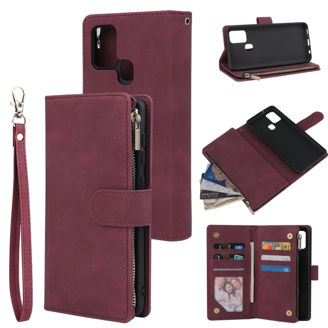 Multifunctional Horizontal Flip Leather Case, with Card Slot & Holder & Zipper Wallet & Photo Frame, For Samsung Galaxy A21s