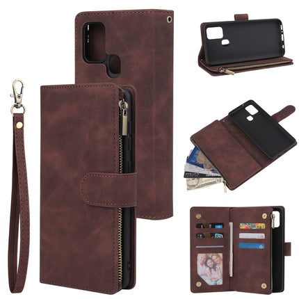 Multifunctional Horizontal Flip Leather Case, with Card Slot & Holder & Zipper Wallet & Photo Frame, For Samsung Galaxy A21s