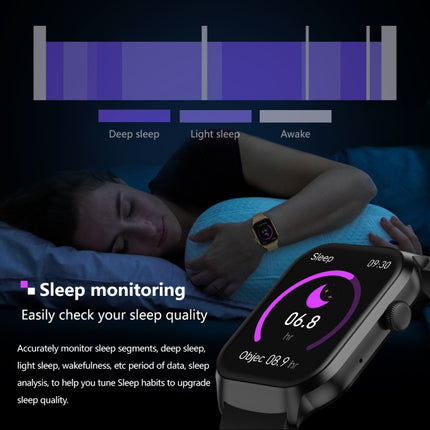 2.01 inch Silicone Strap Bluetooth Call Smart Watch Support Heart Rate Monitoring / Non-invasive Blood Sugar, Silicone Strap Black, Silicone Strap Light Yellow