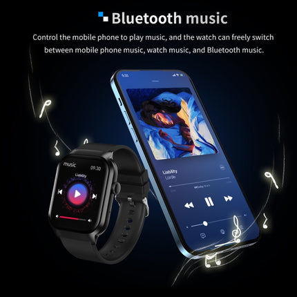 2.01 inch Silicone Strap Bluetooth Call Smart Watch Support Heart Rate Monitoring / Non-invasive Blood Sugar, Silicone Strap Black, Silicone Strap Light Yellow