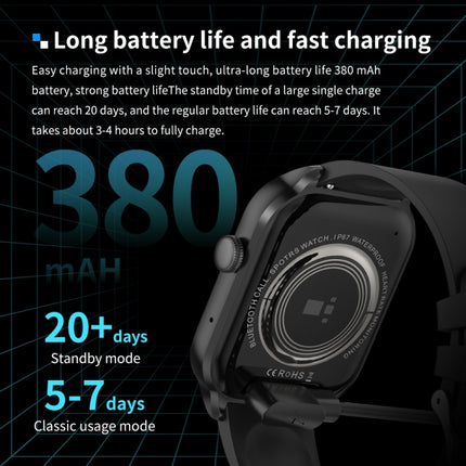 2.01 inch Silicone Strap Bluetooth Call Smart Watch Support Heart Rate Monitoring / Non-invasive Blood Sugar, Silicone Strap Black, Silicone Strap Light Yellow