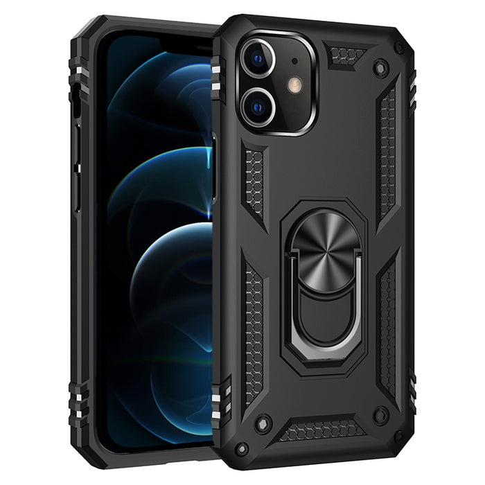 Stoßfeste TPU + PC-Schutzhülle mit 360 Grad drehbarer Halterung, für iPhone 12 Pro Max, für iPhone 12 / 12 Pro, für iPhone 12 mini, für LG Harmony 4, für Xiaomi Redmi 9