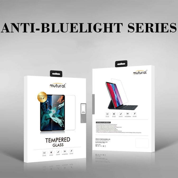Película de vidrio templado anti rayos azules Mutural 9H para iPad 10.2 2019, iPad Pro 10.5 2019/2017 y Air (2019), iPad Pro 11 2018/2020, iPad Pro 12.9 2018/2020