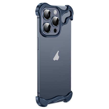 Frameless Metal Corner Pad Phone Case with Lens Film, For iPhone 15 Pro Max, For iPhone 15 Pro, For iPhone 15 Plus, For iPhone 15
