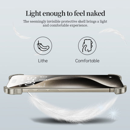 Frameless Metal Corner Pad Phone Case with Lens Film, For iPhone 14 Plus, For iPhone 14, For iPhone 14 Pro, For iPhone 14 Pro Max