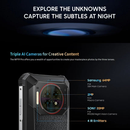 Oukitel WP19 Pro, 6,8 Zoll MediaTek Helio G99 Octa-Core, NFC, Netzwerk: 4G, WP19 Pro 8 GB + 256 GB