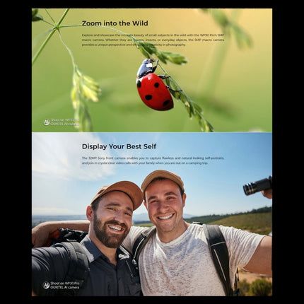 Oukitel WP30 Pro 5G, IP68/IP69K, 108MP Kamera, 11000mAh, 6,78 Zoll + 1,8 Zoll MediaTek Dimensity 8050 Octa-Core 3,0GHz, NFC, OTG, Netzwerk: 5G, WP30 Pro 5G 12GB+512GB