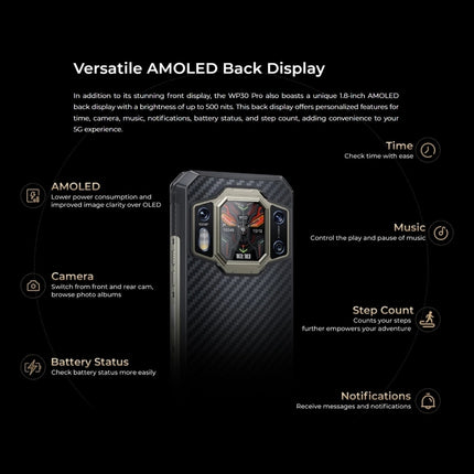 Oukitel WP30 Pro 5G, IP68/IP69K, 108MP Kamera, 11000mAh, 6,78 Zoll + 1,8 Zoll MediaTek Dimensity 8050 Octa-Core 3,0GHz, NFC, OTG, Netzwerk: 5G, WP30 Pro 5G 12GB+512GB